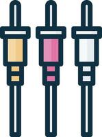 Three different colored syringes on a white background vector