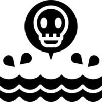 A skull and water icon on a white background vector