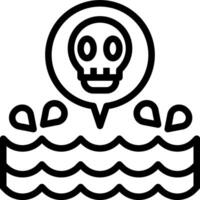 A black and white image of a skull in the water vector