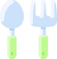 Two forks and spoons on a white background vector