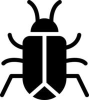 A black and white bug icon on a white background vector