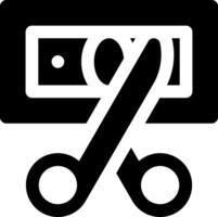 A pair of scissors cutting a dollar bill vector