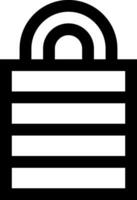 A black and white icon of a lock vector