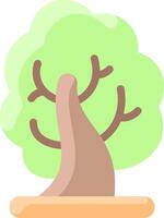 A cartoon tree with a green trunk vector