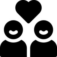 Two people with a heart in the middle of their faces vector