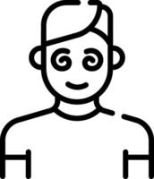A man with a black and white outline vector