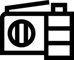 A black and white image of a battery vector