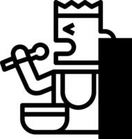 A black and white illustration of a man holding a microphone vector