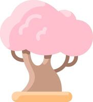 A pink tree with a pink flower on top vector