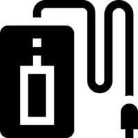 A black and white image of a phone charger vector