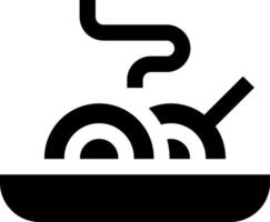 A black and white image of a bowl with food vector