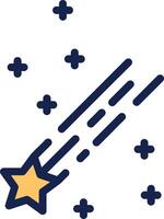 A star is flying through the sky with a few stars around it vector