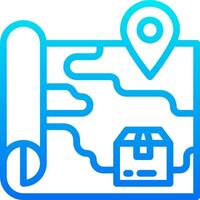 A map with a pin and a box vector