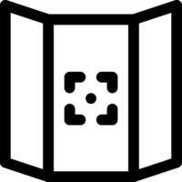 A black and white image of a folded open book vector