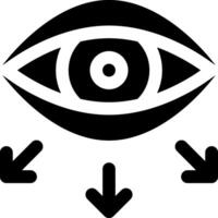 An eye with arrows pointing to it vector