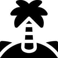 A palm tree on top of a hill with a black silhouette vector