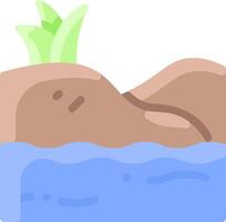 A cartoon of a rock floating in the water vector