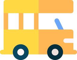 A yellow school bus with a blue stripe vector