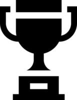 A black and white trophy cup icon on a white background vector