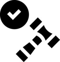 A hammer and check mark icon on a white background vector