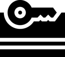 A black and white key icon vector