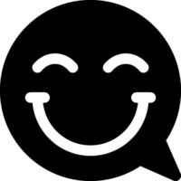 A black and white smiley face icon vector