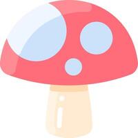 A cartoon mushroom with blue dots on it vector