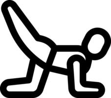 A black and white outline of a man doing a push up vector