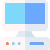 A computer monitor with a blue screen and a white background vector