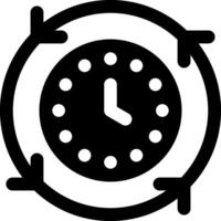 A clock in a circle with arrows pointing to it vector