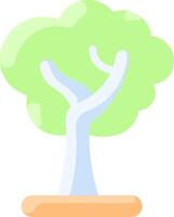 A tree with a green leaf on top vector