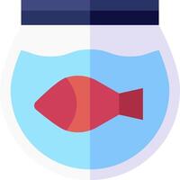 Fish in a bowl icon vector