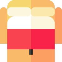 A cartoon man with a red and white flag vector