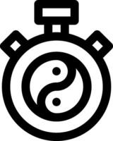 Yin yang stopwatch icon vector