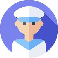 A sailor icon in a flat design vector