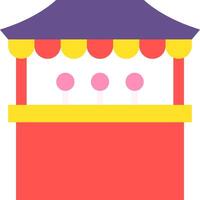 A carnival stand with a colorful roof vector