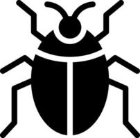 A black and white bug icon on a white background vector