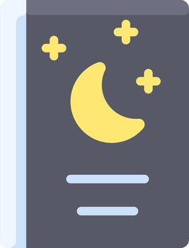 un libro con un Luna y estrellas en eso vector