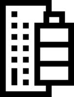 A black and white building icon vector
