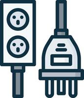 Electricity plug and socket icon illustration vector
