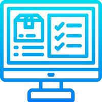 A computer monitor with a checklist on it vector