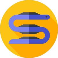 A snake icon with a long shadow vector