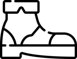 A black and white outline of a boot vector