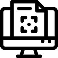A computer monitor with a file on it vector