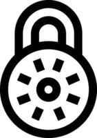A black and white image of a lock with a key vector
