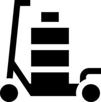 A black and white illustration of a scooter with a barrel vector