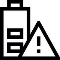 Battery icon with a warning sign vector