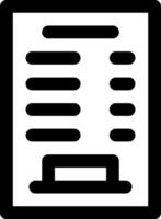 A black and white icon of a paper document vector