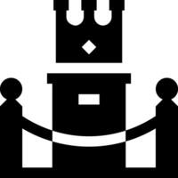 A black and white illustration of a castle vector