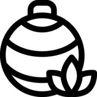A black and white illustration of a ball and a leaf vector